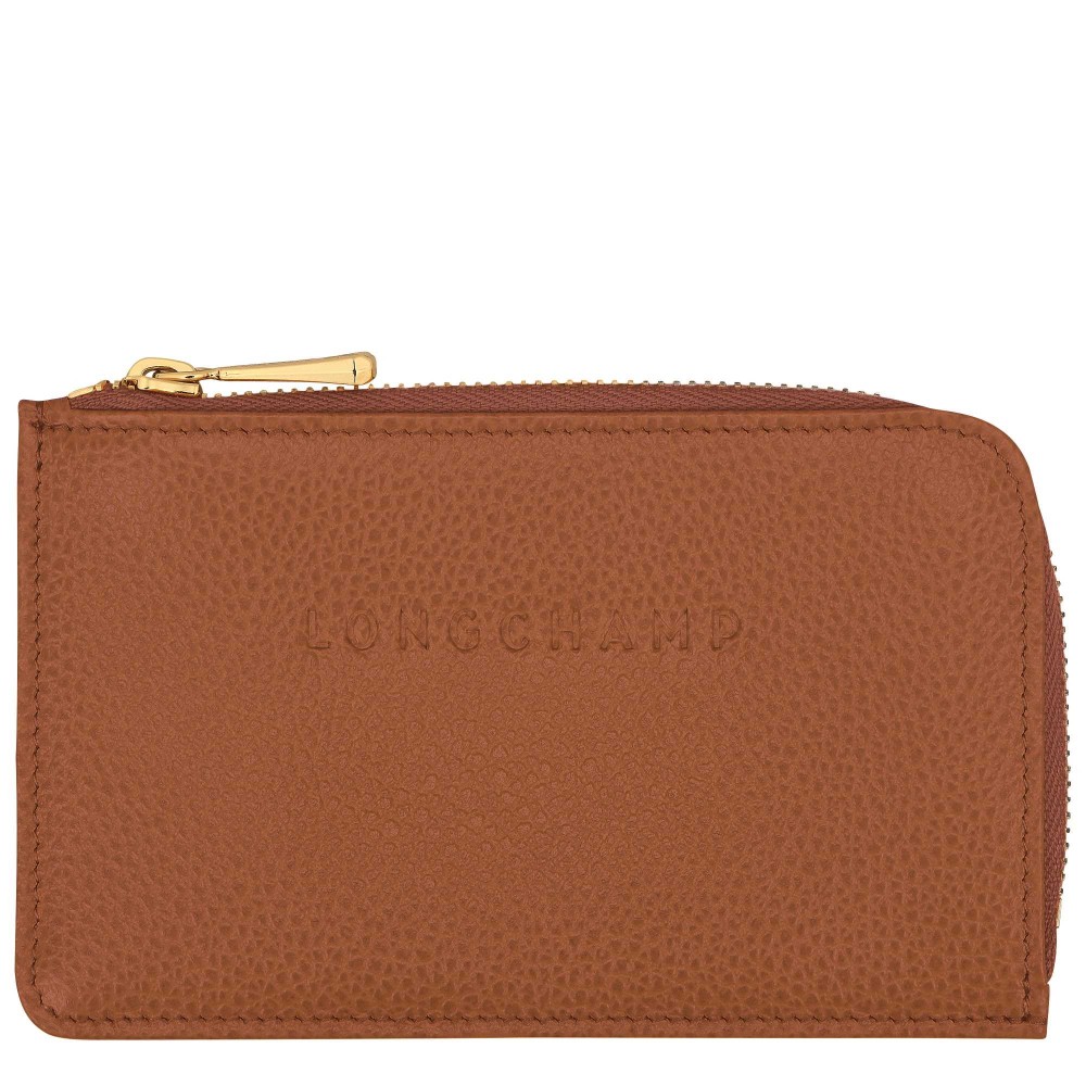 LONGCHAMP LE FOULONNE PORTE CARTES MONNAIE ID CARAMEL