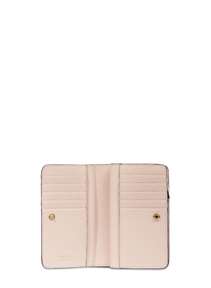 LANCEL NINON PORTEFEUILLE COMPACT ROSE