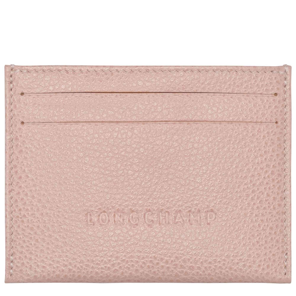 LONGCHAMP LE FOULONNE PORTE CARTES PLAT 4CC NUDE