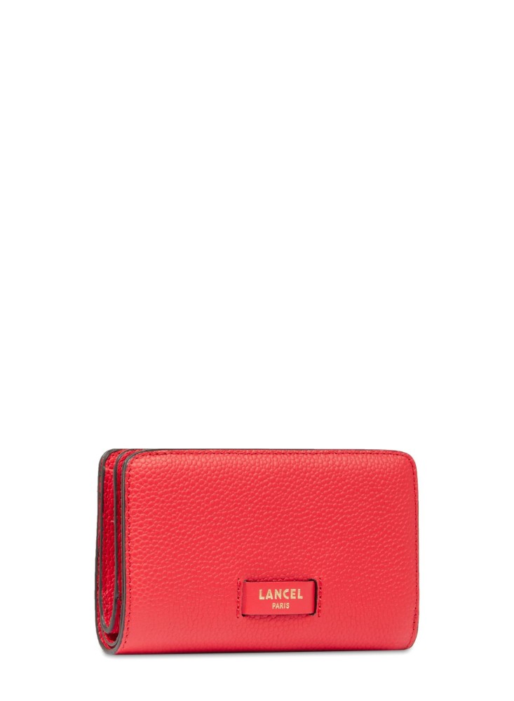 LANCEL NINON PORTEFEUILLE COMPACT ROUGE BAISER