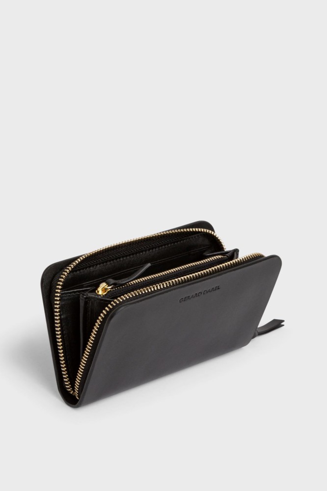 GERARD DAREL PORTEFEUILLE COMPACT ZIPPE NOIR