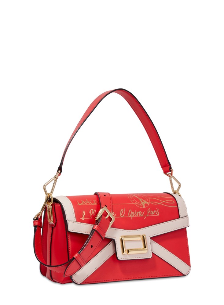 LANCEL ANGELE SAC BAGUETTE SERIE RSVP ROUGE BAISER