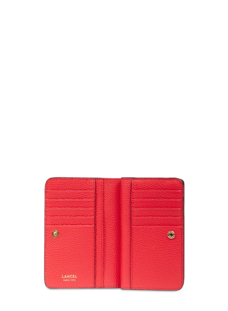 LANCEL NINON PORTEFEUILLE COMPACT ROUGE BAISER