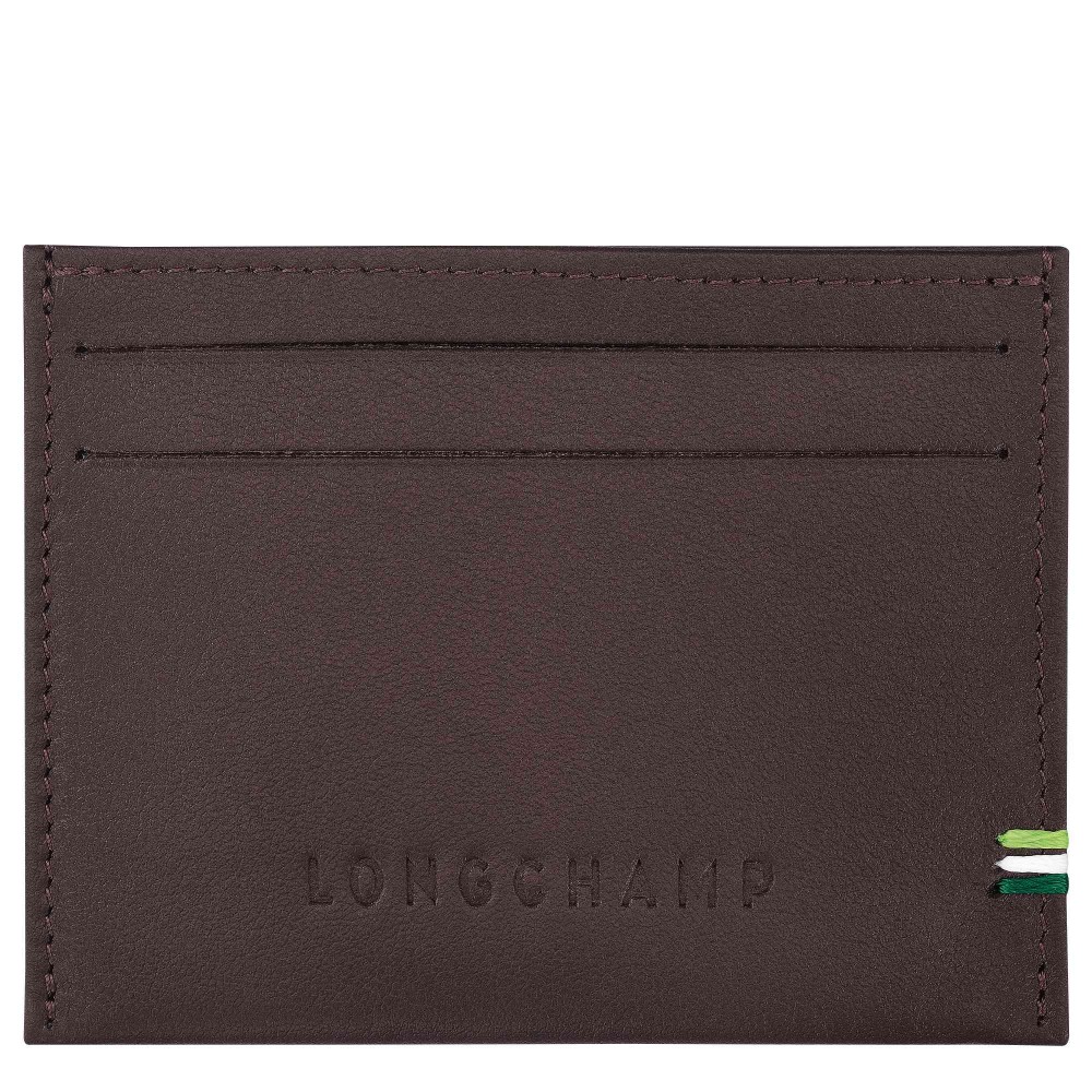 LONGCHAMP SUR SEINE PORTE CARTES PLAT 4CC MOKA