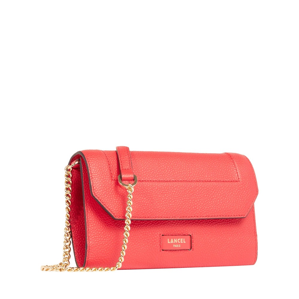 LANCEL NINON PORTEFEUILLE CHAINE ROUGE BAISER