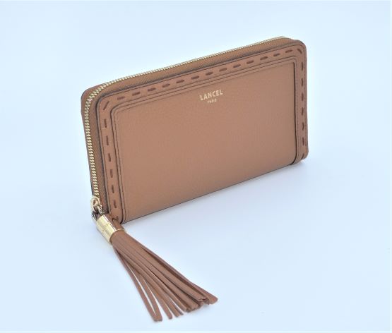 LANCEL PREMIER FLIRT PORTEFEUILLE LONG ZIPPE CAMEL